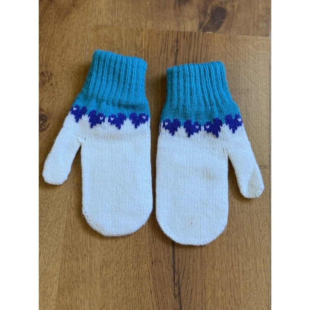Vintage 90s Disney Beauty And The Beast Belle Mittens Aqvila‎ Retro Aqua Purple